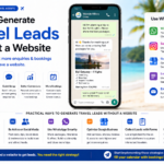 Travel agent generating leads using WhatsApp social media and ads without a website showing mobile based lead capture