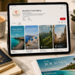 Pinterest marketing for travel agencies — Pinterest board showing destination travel Pins on tablet screen