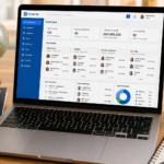 Travel agency CRM dashboard showing client contact records, booking history and deal pipeline stages